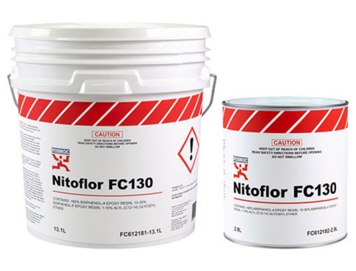 NITOFLOR FC130 LIGHT IVORY RAL1015 (4.5L)-Nitoflor FC130 is a two-component water based epoxy resin floor coating system supplied in pre-weighed packs ready for on-site mixing and use.The cured film f