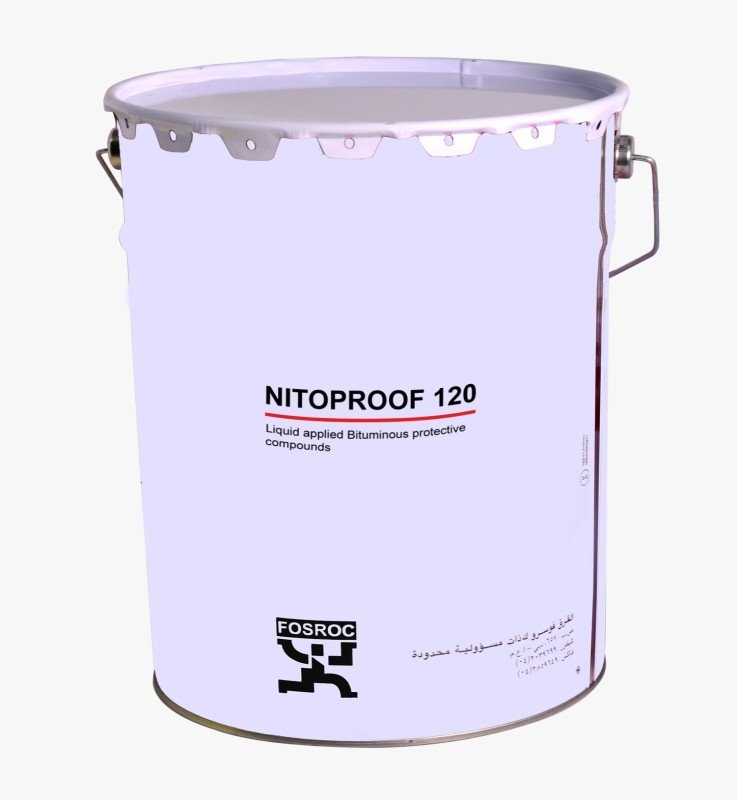 NITOPROOF 120 (20L)-Nitoproof 120 is based on raw materials which are amongst the most water and water-vapour resistant surface coating materials available. They are also resistant to a wide range of 